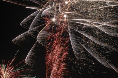Eilenburg - Silvester 2016, Feuerwerk zu Null Uhr in der Stadt